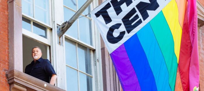 QueerEvents.ca - Gilbert Baker with Pride Flag
