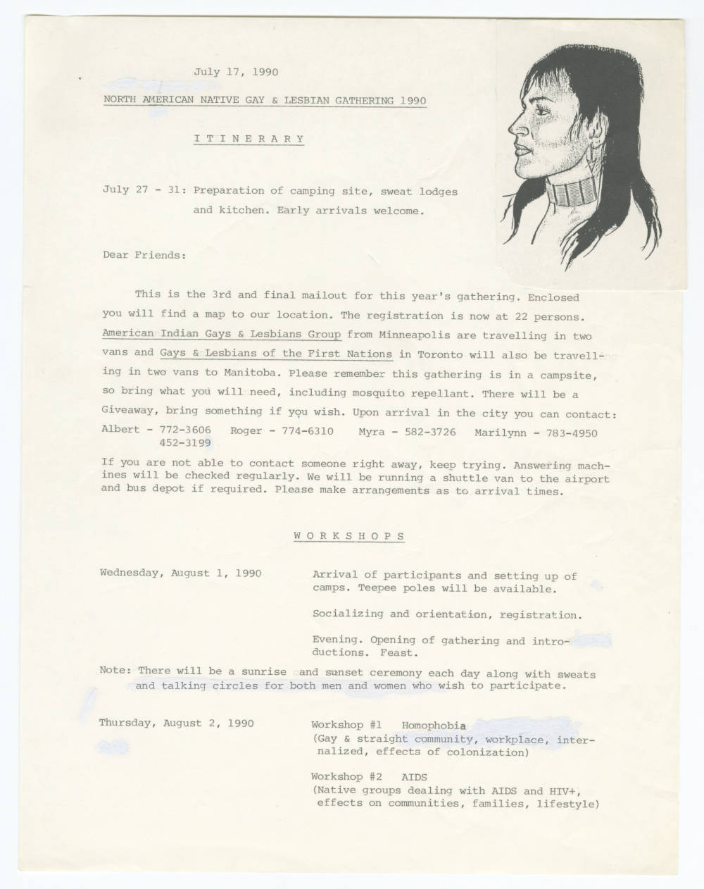 QueerEvents.ca- history of 2spirit - itinerary 1990 page 1