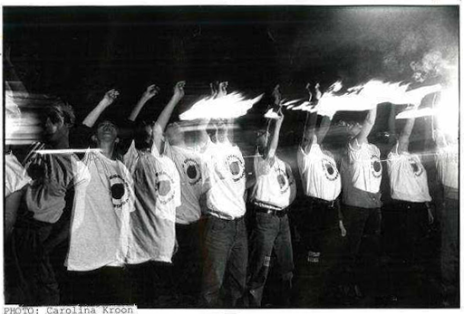 QueerEvents.ca - Queer History: History of Dyke March - lesbian avengers eating fire image