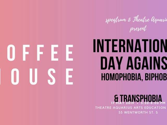 QueerEvents.ca - Hamilton event listing - IDAHOT 2019 - coffee house event banner
